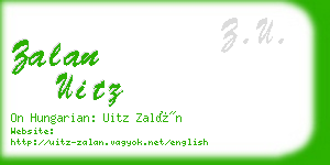 zalan uitz business card